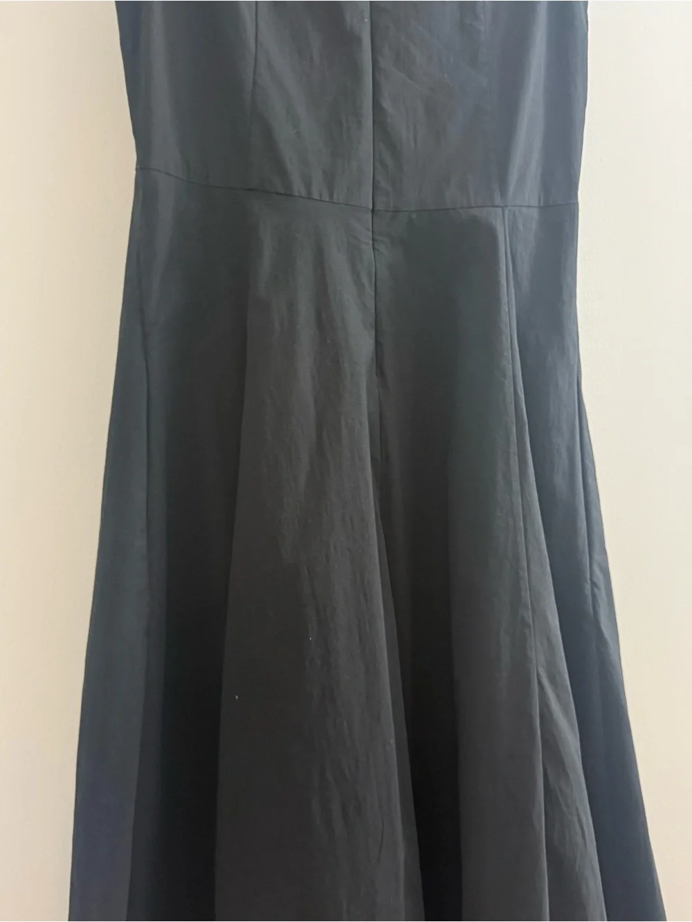 COS Waisted Pleated Sleeveless Midi Dress Black High Low Hem Small Minimalist - Picture 10 of 11